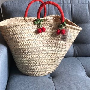 Cherry straw tote - Caterina Bertini